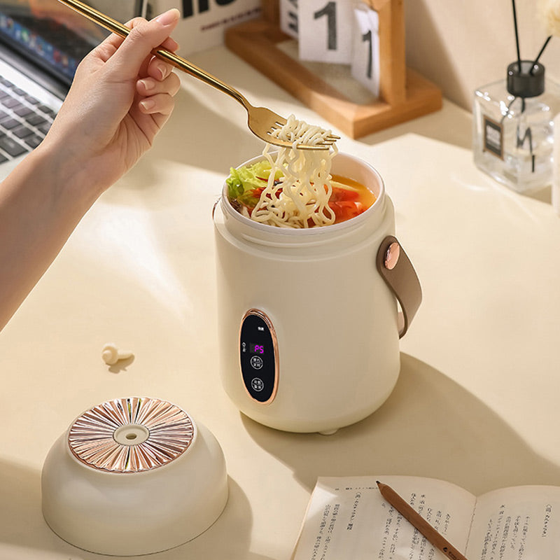 🥳2026 HOT SALE🥳💞50K+ SOLD! 🍲⏰ 50% OFF! Portable Electric Stewpot – 900ml, 9-hour reservation, 5 heat levels. Non-stick, hidden plug, anti-slip base. Cooks rice, soup & porridge – perfect for 1-2 people or travel! 🏠✅