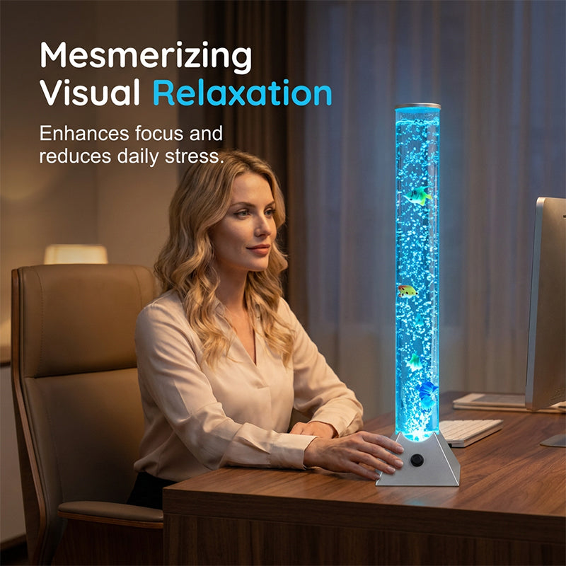 🥳2026 HOT SALE🥳💞50K+ SOLD! 💧🐠 50% OFF! USB Water Column Night Light – bubbling water, swimming fish & colour-changing LEDs. Calming sensory lamp for bedrooms & relaxation. Plug & play! 🌈💡