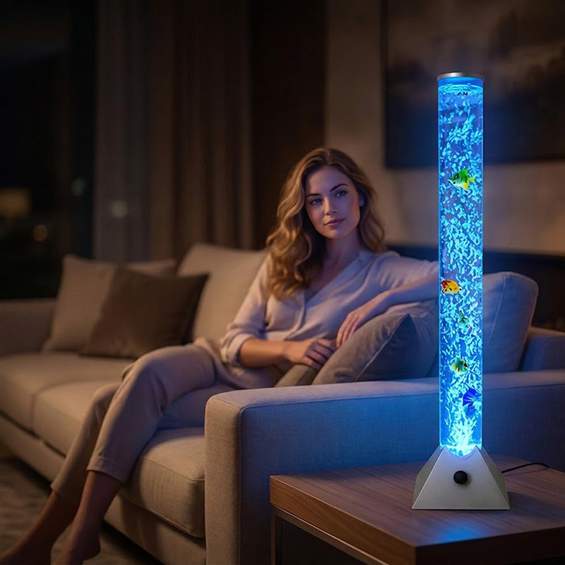 🥳2026 HOT SALE🥳💞50K+ SOLD! 💧🐠 50% OFF! USB Water Column Night Light – bubbling water, swimming fish & colour-changing LEDs. Calming sensory lamp for bedrooms & relaxation. Plug & play! 🌈💡
