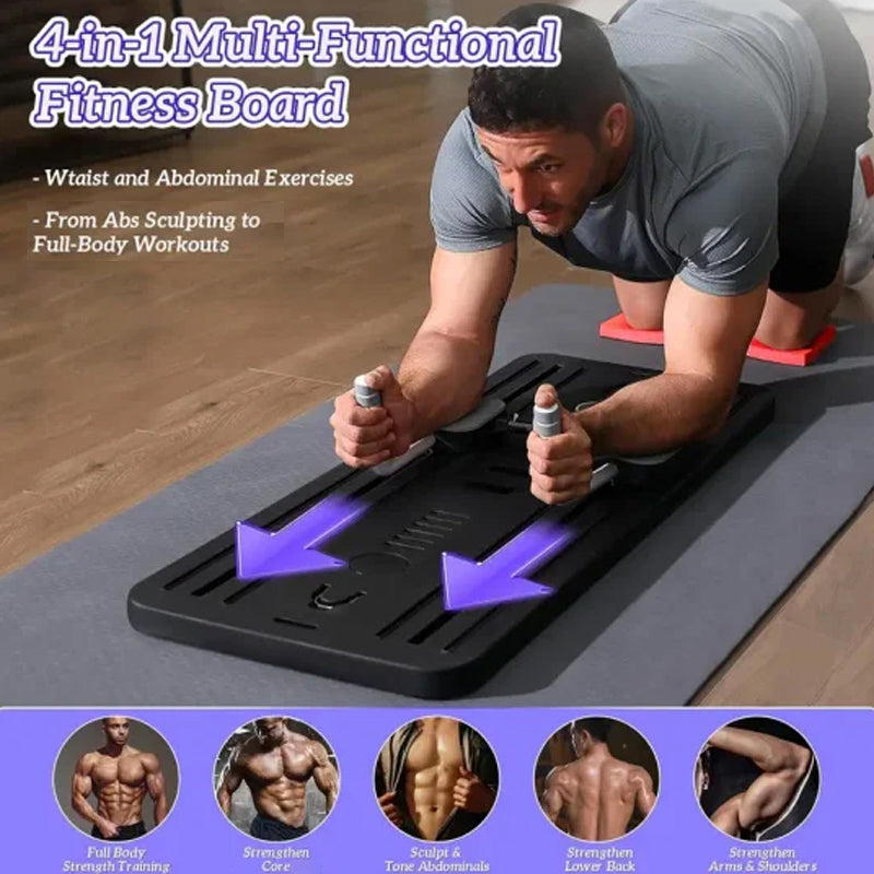 🥳2026 HOT SALE🥳💞50K+ SOLD! 💪🏋️ 50% OFF! Total Body Workout & Core Training Board – full-body exercises on one board, 50-lb cords assist, 24 anti-slip pads, timer & foldable. Home gym made easy! 🏠✅
