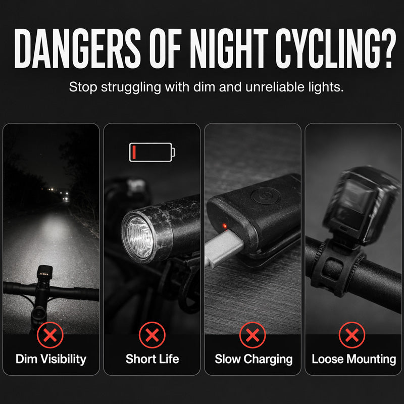 🥳2026 HOT SALE🥳💞50K+ SOLD! 🚲📱 50% OFF! Shockproof Bike Phone Mount + 6-LED Light Set – 180 lumens, Type-C rechargeable, dual independent lights, waterproof. Safe night cycling! 🛡️💪