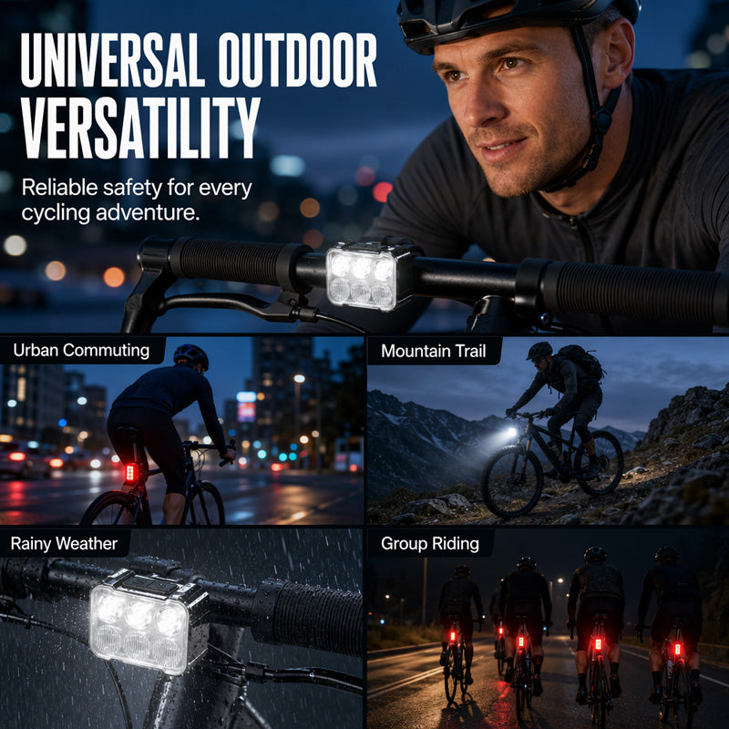 🥳2026 HOT SALE🥳💞50K+ SOLD! 🚲📱 50% OFF! Shockproof Bike Phone Mount + 6-LED Light Set – 180 lumens, Type-C rechargeable, dual independent lights, waterproof. Safe night cycling! 🛡️💪