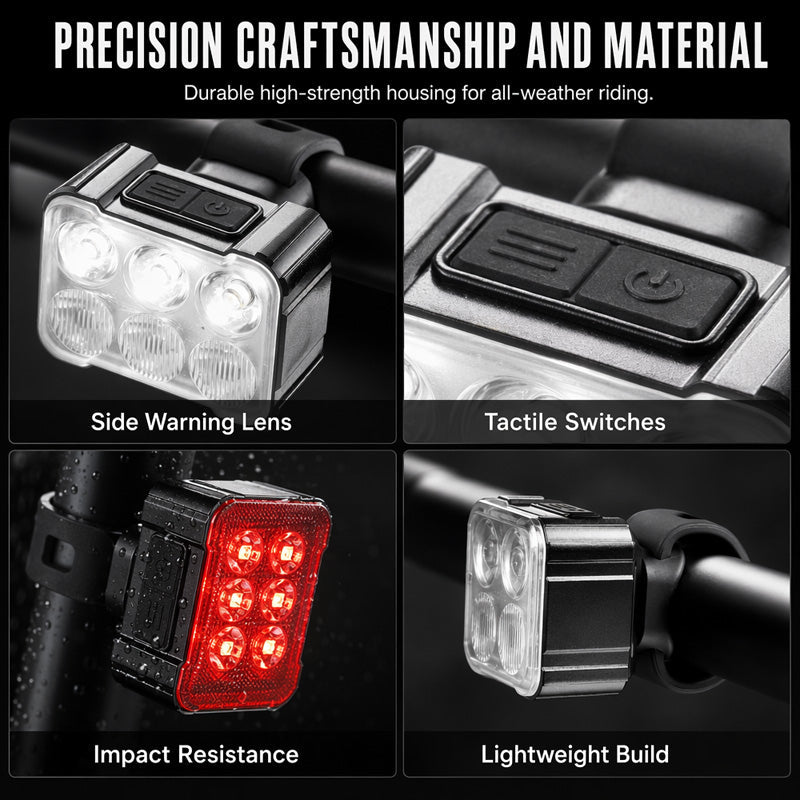 🥳2026 HOT SALE🥳💞50K+ SOLD! 🚲📱 50% OFF! Shockproof Bike Phone Mount + 6-LED Light Set – 180 lumens, Type-C rechargeable, dual independent lights, waterproof. Safe night cycling! 🛡️💪