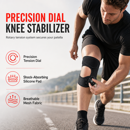 🥳2026 HOT SALE🥳💞50K+ SOLD! 🦵🔒 50% OFF! Adjustable Silicone Patella Stabilizer Strap – dial-adjusted steel wire compression, shock-absorbing pad & breathable dual strap. Stable knees for running & tennis! 🛡️💪