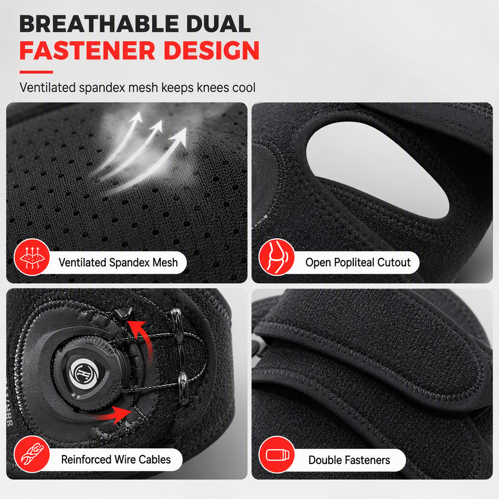 🥳2026 HOT SALE🥳💞50K+ SOLD! 🦵🔒 50% OFF! Adjustable Silicone Patella Stabilizer Strap – dial-adjusted steel wire compression, shock-absorbing pad & breathable dual strap. Stable knees for running & tennis! 🛡️💪