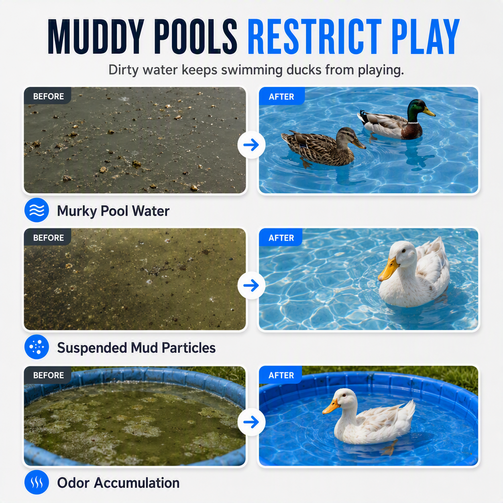 🥳2026 HOT SALE🥳💞50K+ SOLD! 🦆💧 50% OFF! Duck Pond Water Purifier & Clarifier – binds suspended dirt, clears muddy water fast. Just pour, stir & let ducks play! ✨✅