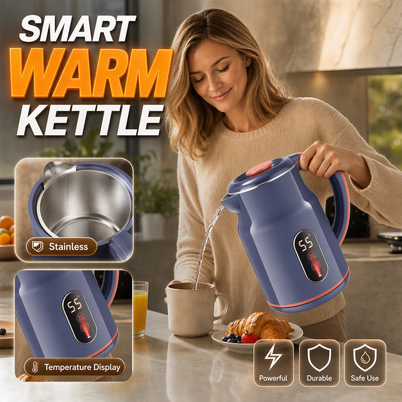 🥳2026 HOT SALE🥳💞50K+ SOLD! ☕🔥 50% OFF! Smart Electric Kettle – 3L, 1500W fast boil, 55°C keep warm, temp display & cool-touch. Family-size convenience! 🛡️✅