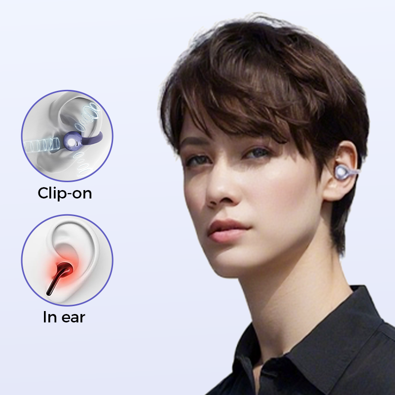 🥳2026 HOT SALE🥳💞50K+ SOLD! 🎧👂 50% OFF! Open-Ear Clip-On Bluetooth Earbuds – all-day comfort, immersive sound, leakage control, 8-10h battery, touch control. No ear pain! 🔋💪