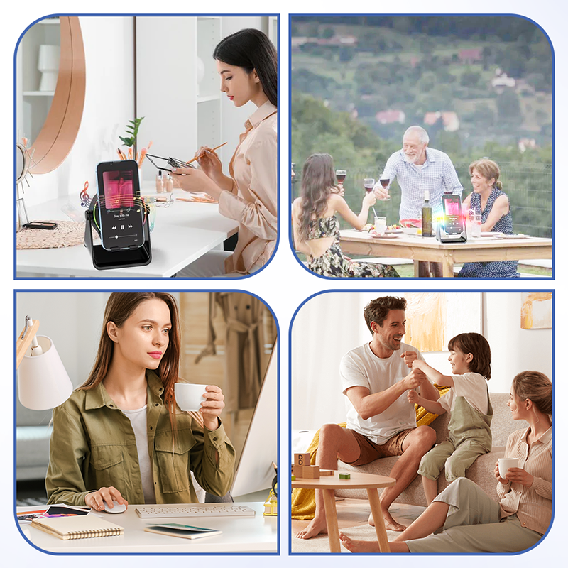 🥳2026 HOT SALE🥳💞50K+ SOLD! 🎵📱 50% OFF! 4-in-1 Wireless Speaker Stand – induction speaker, Bluetooth, phone stand & RGB light. 360° rotation, 2000mAh, IPX7 waterproof. Immersive sound anywhere! 🛡️🔋