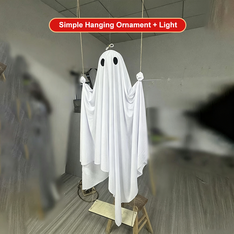 🥳2026 HOT SALE🥳💞50K+ SOLD! 👻🎃 50% OFF! Halloween Hanging Swing Ghost – dual glow LED, weatherproof fabric, remote control. Haunt your garden & delight trick-or-treaters! 🏠✨