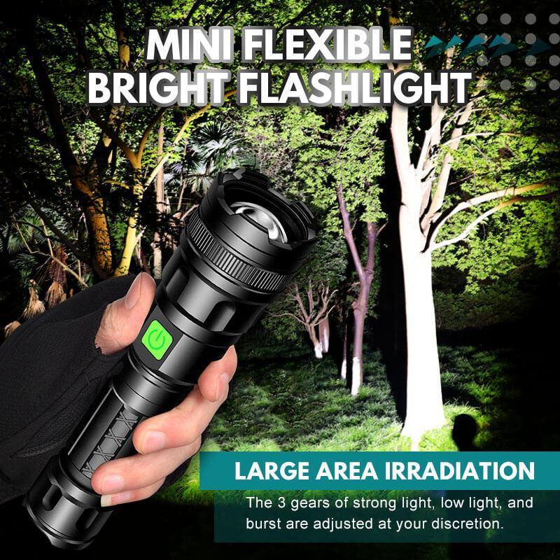 🥳2026 HOT SALE🥳💞50K+ SOLD! 🔦⚡ 50% OFF! Mini Flexible Bright Flashlight – 1000 lumens, 800m range, 3 modes, IPX4 waterproof. USB rechargeable, 180-min runtime. Durable & compact! 🛡️💪
