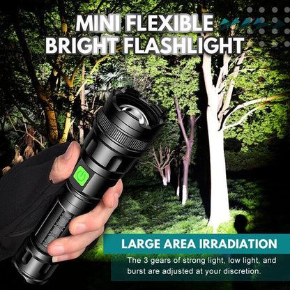 🥳2026 HOT SALE🥳💞50K+ SOLD! 🔦⚡ 50% OFF! Mini Flexible Bright Flashlight – 1000 lumens, 800m range, 3 modes, IPX4 waterproof. USB rechargeable, 180-min runtime. Durable & compact! 🛡️💪