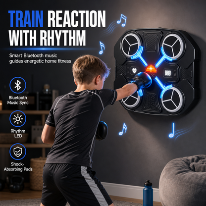 🥳2026 HOT SALE🥳💞50K+ SOLD! 🥊🎵 50% OFF! Kids Music Boxing Target – rhythm LED lights, Bluetooth music sync, shock-absorbing, wall-mount. Fun fitness & stress relief for kids! 🛡️💪