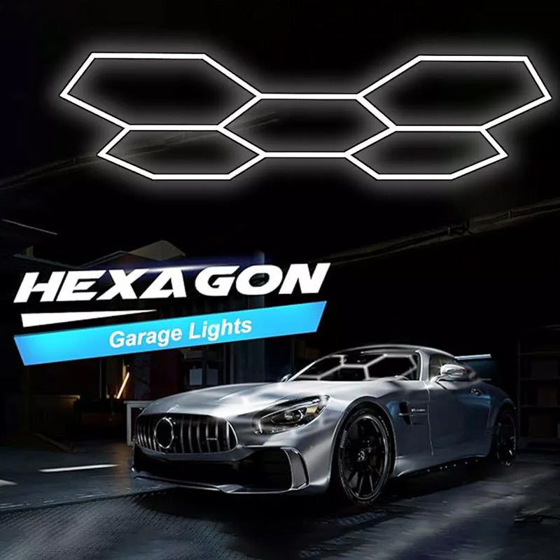 🥳2026 HOT SALE🥳💞50K+ SOLD! 💡🏠 50% OFF! Hexagon LED Garage Light – 6000LM ultra-bright, 5 adjustable panels, no dark spots. E26 easy install, dustproof & 50,000h. Light up your garage! 🔧💪