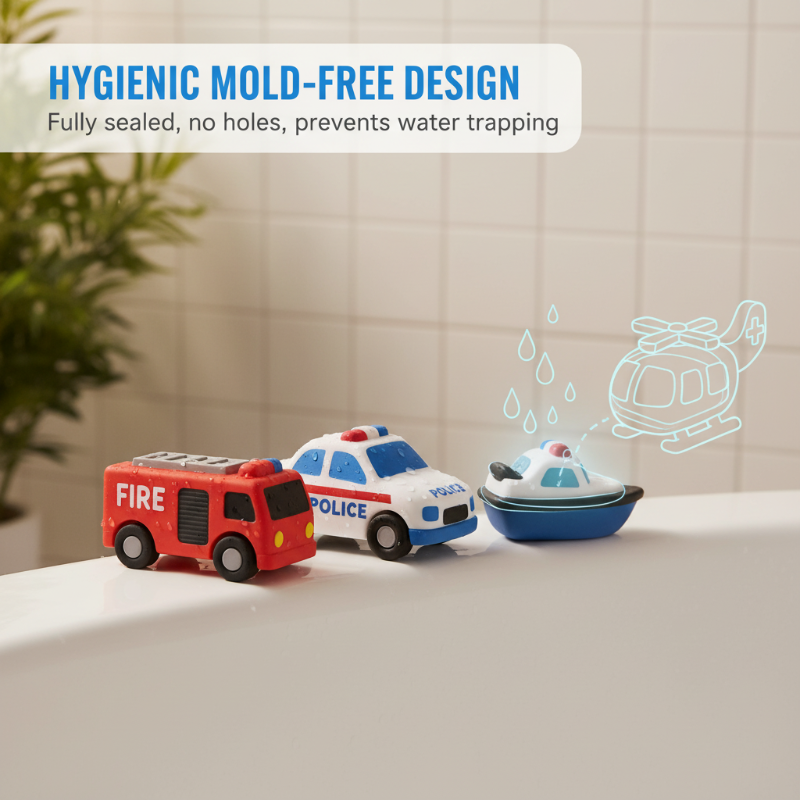 🥳2026 HOT SALE🥳💞50K+ SOLD! 🛁🚗 50% OFF! 6PCS Mold-Free Baby Silicone Bath Toys – soft, safe & fully sealed. No holes, no mould! Float, squeeze & learn colours. Perfect for grandkids! 🧼💚
