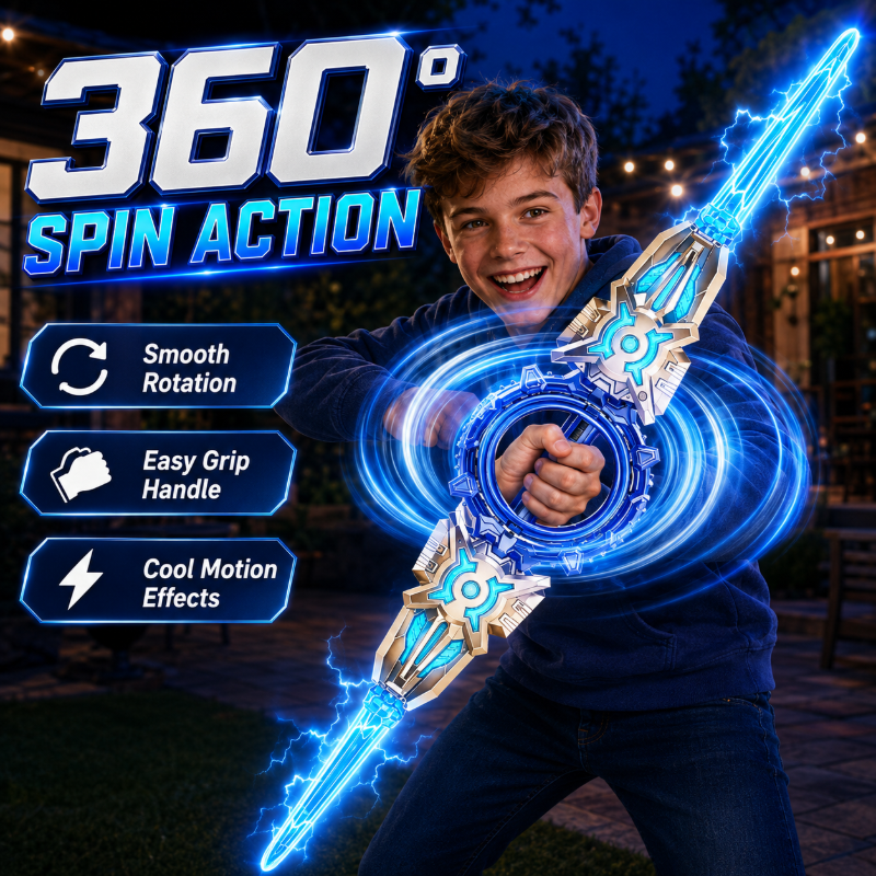 🥳2026 HOT SALE🥳💞50K+ SOLD! ⚔️✨ 50% OFF! Rechargeable Double-Blade Light Up Sword – 360° spin, extendable, 24 light modes, motion sounds, USB-C. Epic gift for kids 6+! 🎁💪