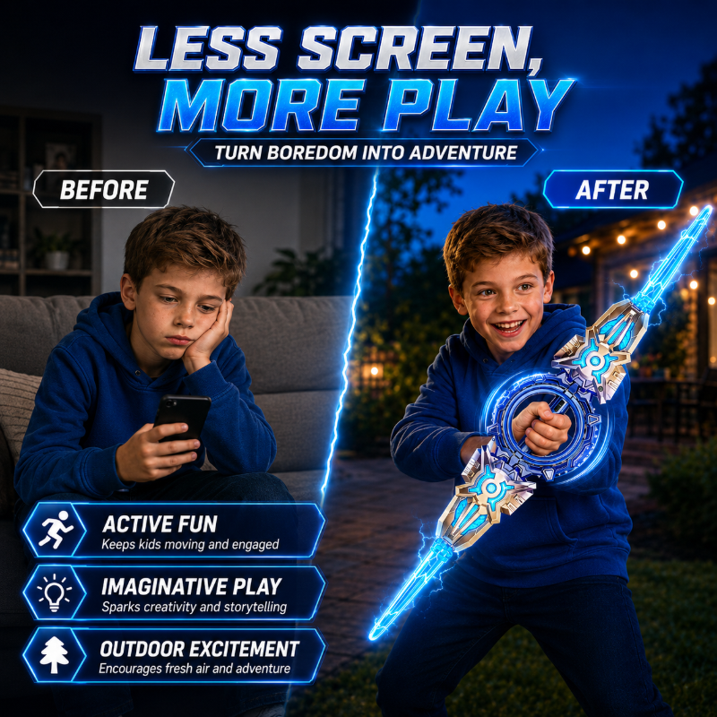 🥳2026 HOT SALE🥳💞50K+ SOLD! ⚔️✨ 50% OFF! Rechargeable Double-Blade Light Up Sword – 360° spin, extendable, 24 light modes, motion sounds, USB-C. Epic gift for kids 6+! 🎁💪