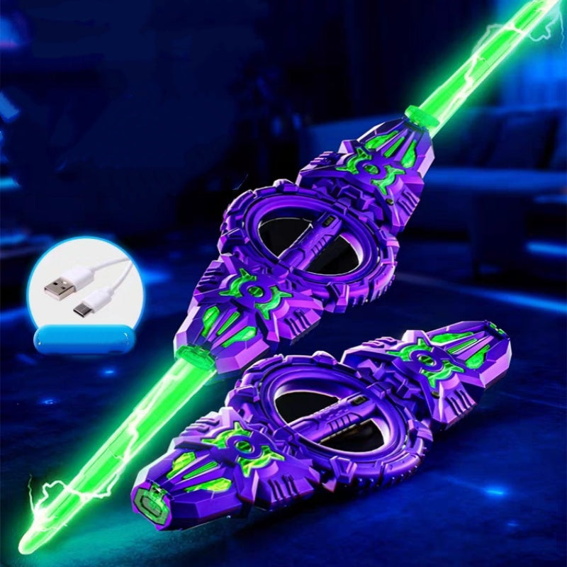 🥳2026 HOT SALE🥳💞50K+ SOLD! ⚔️✨ 50% OFF! Rechargeable Double-Blade Light Up Sword – 360° spin, extendable, 24 light modes, motion sounds, USB-C. Epic gift for kids 6+! 🎁💪