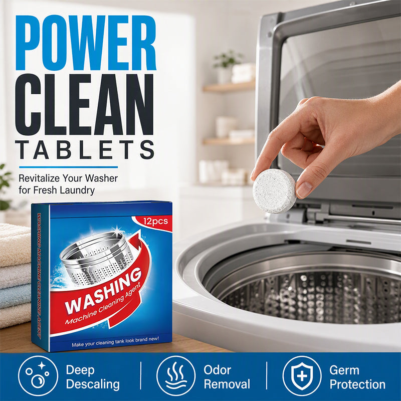🥳2026 HOT SALE🥳💞50K+ SOLD! 🧼🌀 50% OFF! Washing Machine Cleaner Tablets – deep clean, dissolve scale & mold, eliminate odors. 12 tablets for front & top loaders! ✨✅