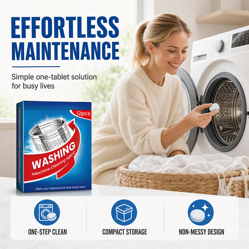 🥳2026 HOT SALE🥳💞50K+ SOLD! 🧼🌀 50% OFF! Washing Machine Cleaner Tablets – deep clean, dissolve scale & mold, eliminate odors. 12 tablets for front & top loaders! ✨✅