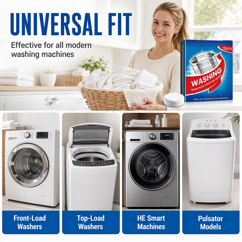 🥳2026 HOT SALE🥳💞50K+ SOLD! 🧼🌀 50% OFF! Washing Machine Cleaner Tablets – deep clean, dissolve scale & mold, eliminate odors. 12 tablets for front & top loaders! ✨✅