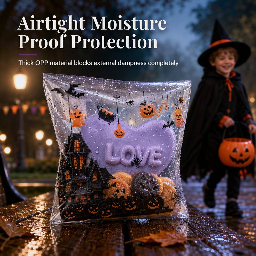 🥳2026 HOT SALE🥳💞50K+ SOLD! 🎃👻 LAST DAY SPECIAL £9.99! Halloween Self-Sealing Treat Bags – 100 pcs, airtight & moisture-proof. Keep cookies & candy fresh! 🍪✨