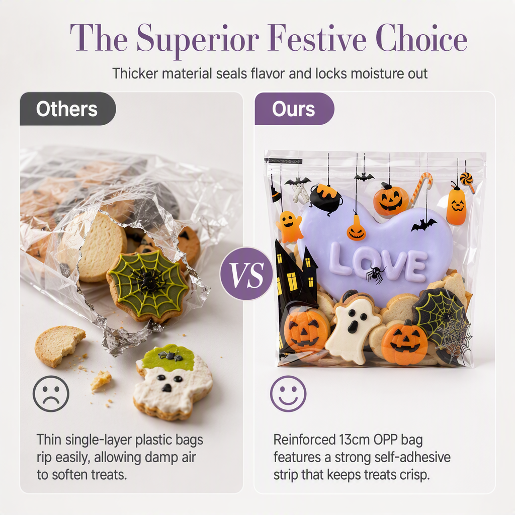 🥳2026 HOT SALE🥳💞50K+ SOLD! 🎃👻 LAST DAY SPECIAL £9.99! Halloween Self-Sealing Treat Bags – 100 pcs, airtight & moisture-proof. Keep cookies & candy fresh! 🍪✨