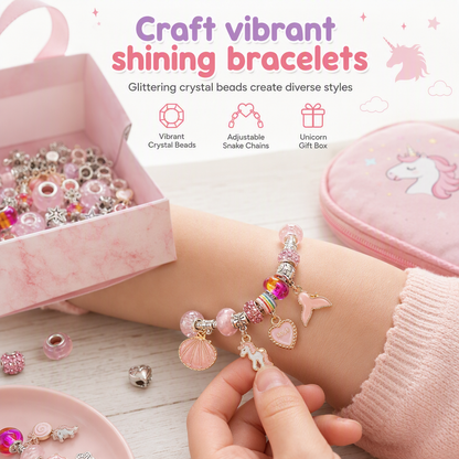 🥳2026 HOT SALE🥳💞50K+ SOLD! 🎄✨ 50% OFF! Kids DIY Charm Bracelet Making Kit – colorful beads & pendants, no tools needed. Screen-free creativity for kids! 👧💚