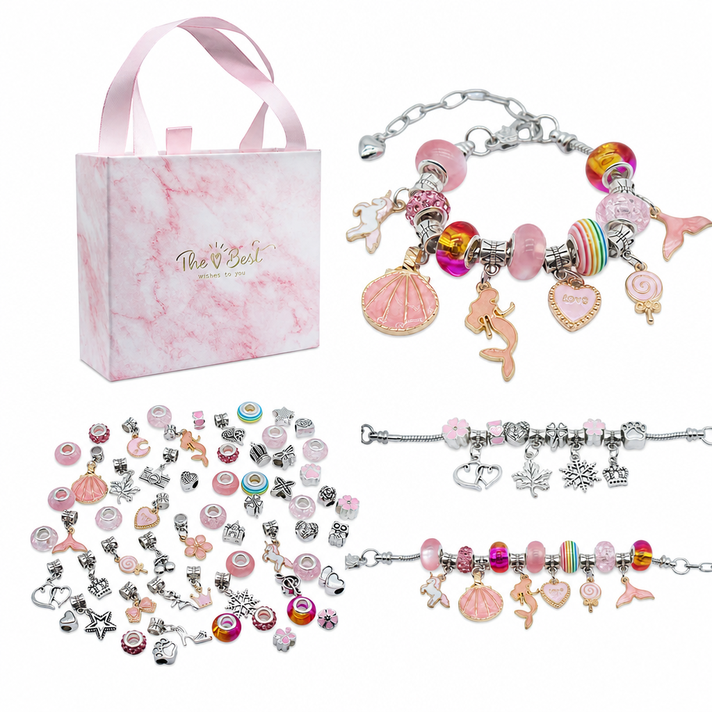 🥳2026 HOT SALE🥳💞50K+ SOLD! 🎄✨ 50% OFF! Kids DIY Charm Bracelet Making Kit – colorful beads & pendants, no tools needed. Screen-free creativity for kids! 👧💚