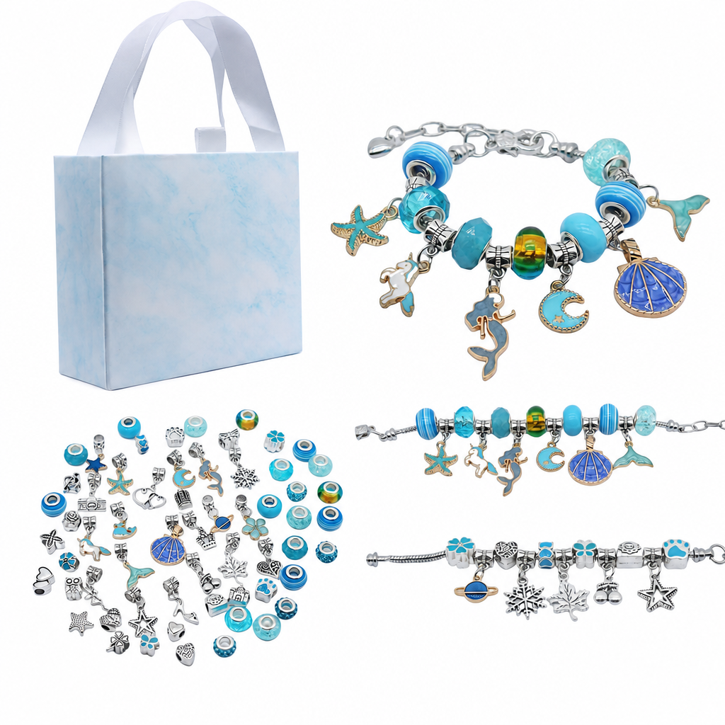 🥳2026 HOT SALE🥳💞50K+ SOLD! 🎄✨ 50% OFF! Kids DIY Charm Bracelet Making Kit – colorful beads & pendants, no tools needed. Screen-free creativity for kids! 👧💚