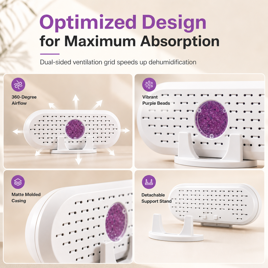 🥳2026 HOT SALE🥳💞50K+ SOLD! 🧺💧 50% OFF! Mini Reusable Dehumidifier – 360° air intake, visual indicator, USB rechargeable. Keeps wardrobes & bathrooms dry, no more musty smells! ✨✅