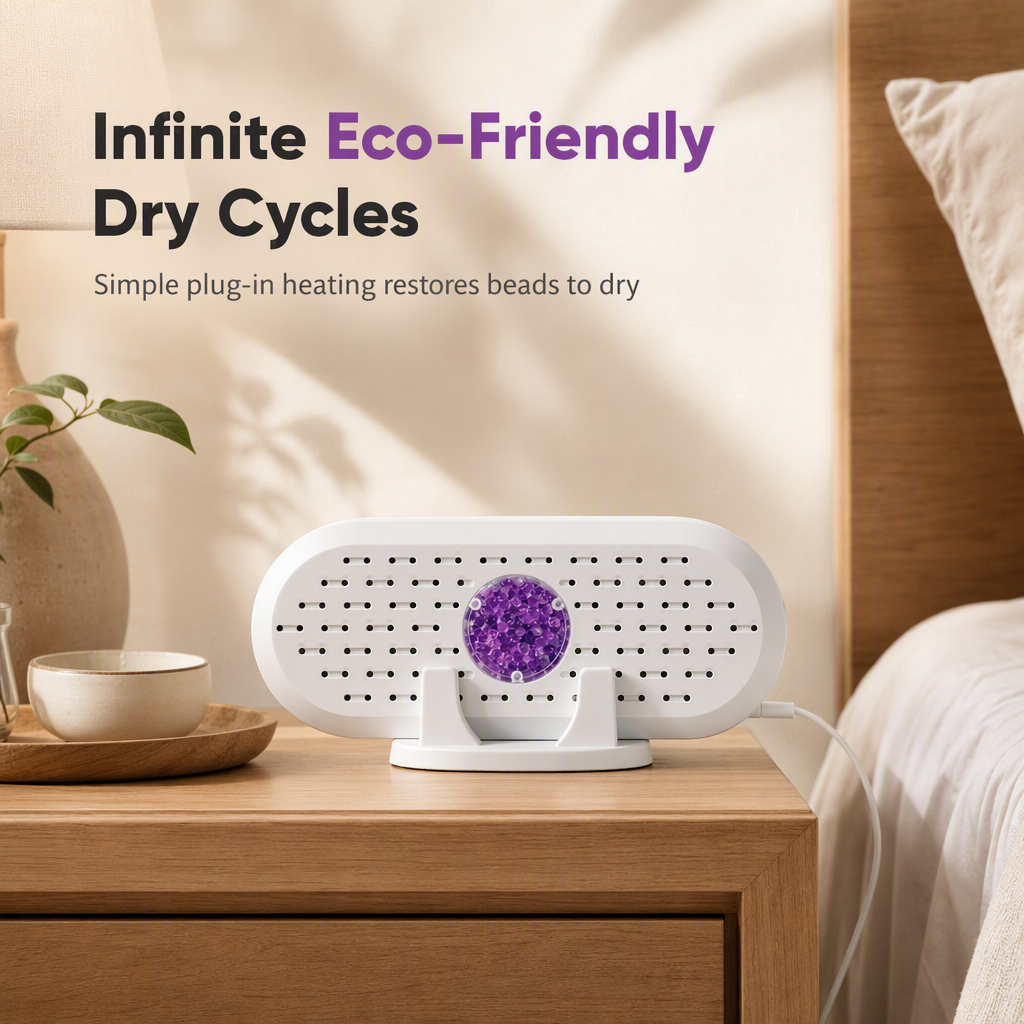 🥳2026 HOT SALE🥳💞50K+ SOLD! 🧺💧 50% OFF! Mini Reusable Dehumidifier – 360° air intake, visual indicator, USB rechargeable. Keeps wardrobes & bathrooms dry, no more musty smells! ✨✅