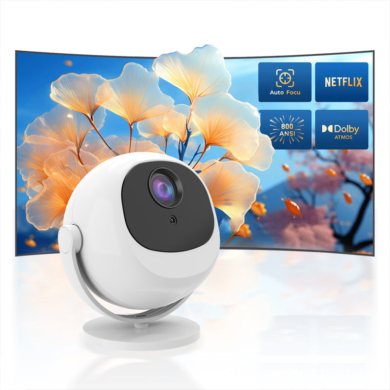 🥳2026 HOT SALE🥳💞50K+ SOLD! 📽️✨ 50% OFF! 360° Portable Smart HD Projector – native 1080P, 4K support, WiFi 6, Bluetooth, built-in Hi-Fi speaker. Project anywhere! 🎬💪