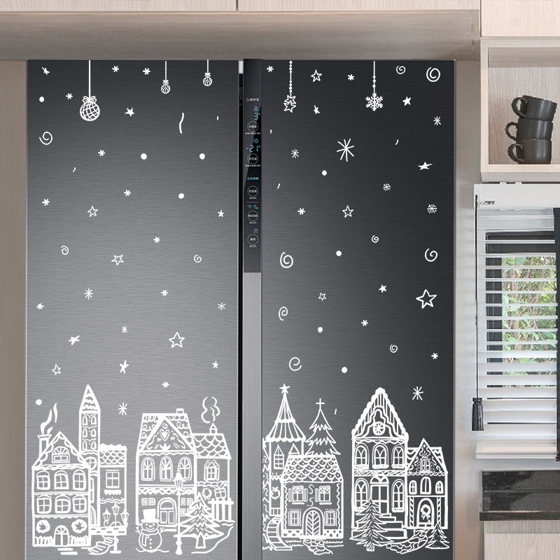 🥳2026 HOT SALE🥳💞50K+ SOLD! 🎄🪟 50% OFF! Christmas Village Window Cling Set – 78 pieces, static cling, no glue, reusable. Double-sided visible. Transform windows into a festive wonderland! ✨✅