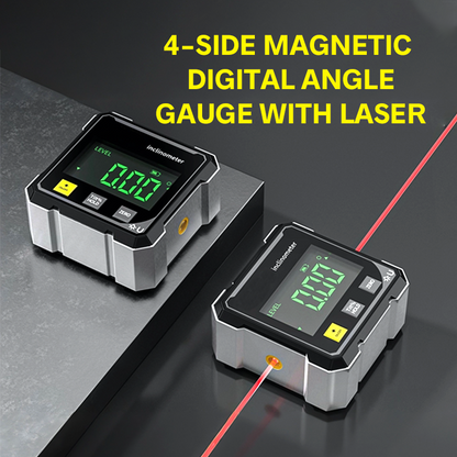 🥳2026 HOT SALE🥳💞50K+ SOLD! 📐🔦 50% OFF! 4-Side Magnetic Digital Angle Gauge – dual laser, 360° magnetic, ±0.2° accuracy. Hands-free precision for DIY & carpentry! 🛡️💪