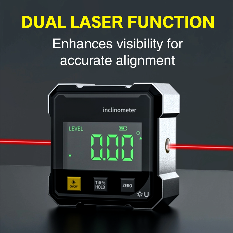 🥳2026 HOT SALE🥳💞50K+ SOLD! 📐🔦 50% OFF! 4-Side Magnetic Digital Angle Gauge – dual laser, 360° magnetic, ±0.2° accuracy. Hands-free precision for DIY & carpentry! 🛡️💪