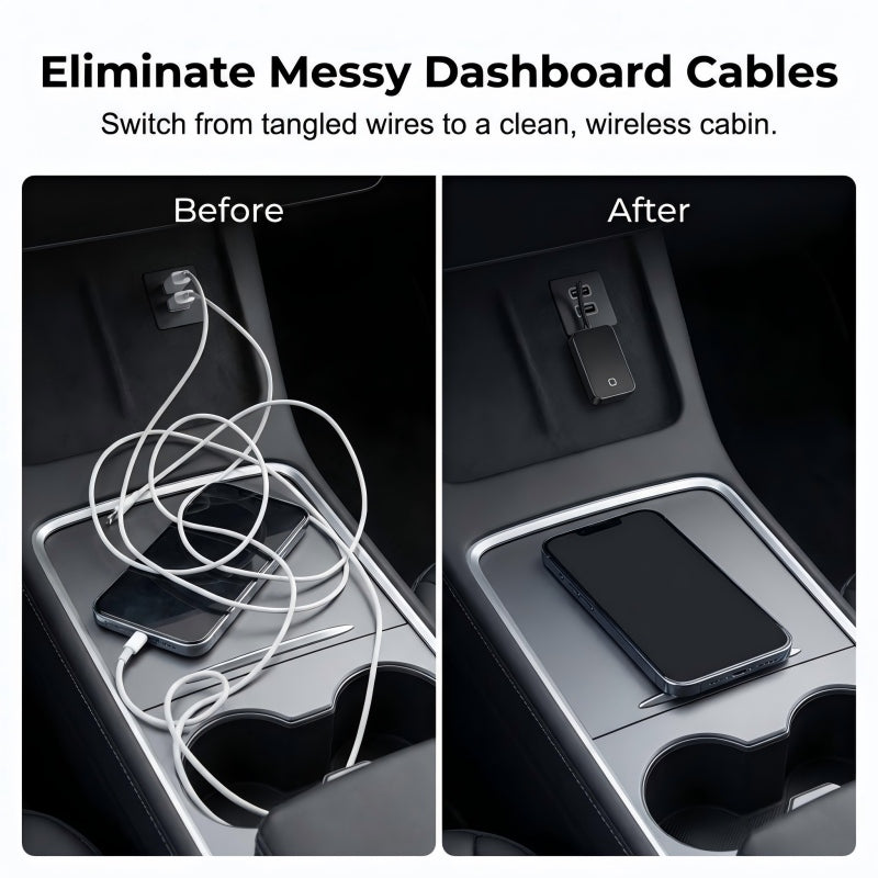 🥳2026 HOT SALE🥳💞50K+ SOLD! 🚗📱 50% OFF! 2-in-1 Wireless Car Adapter – auto-connect, 5GHz fast transmission, braided cable, ultra-compact. No more messy dashboard cables! ✨✅