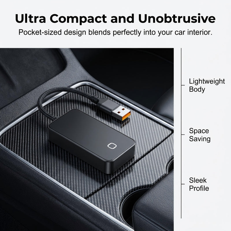 🥳2026 HOT SALE🥳💞50K+ SOLD! 🚗📱 50% OFF! 2-in-1 Wireless Car Adapter – auto-connect, 5GHz fast transmission, braided cable, ultra-compact. No more messy dashboard cables! ✨✅