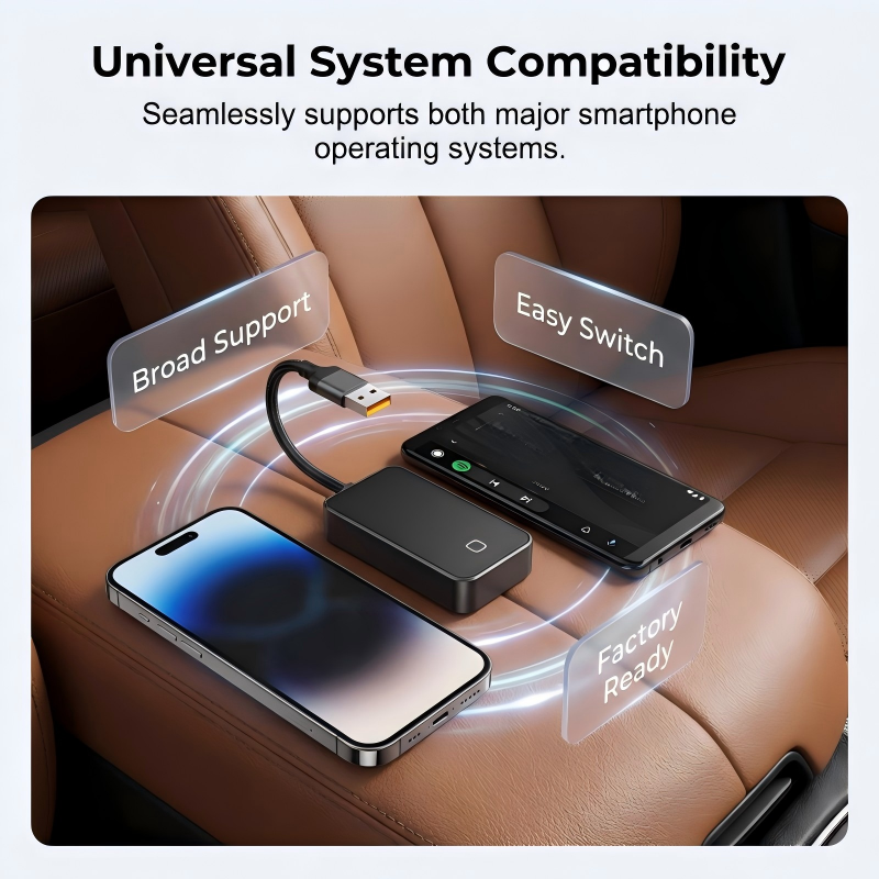 🥳2026 HOT SALE🥳💞50K+ SOLD! 🚗📱 50% OFF! 2-in-1 Wireless Car Adapter – auto-connect, 5GHz fast transmission, braided cable, ultra-compact. No more messy dashboard cables! ✨✅