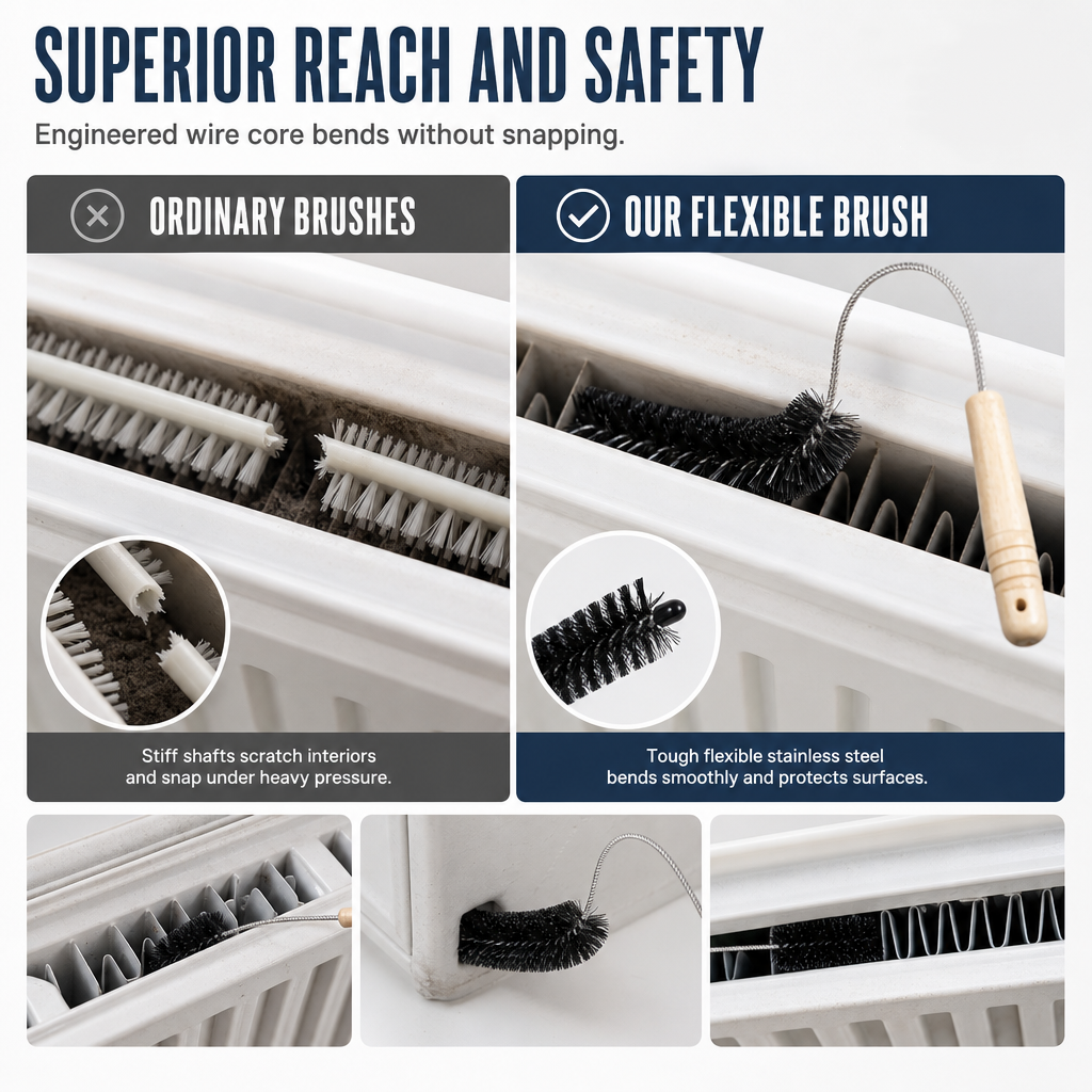 🥳2026 HOT SALE🥳💞50K+ SOLD! 🔧🧹 50% OFF! Long Handle Washing Machine Pipe Cleaning Brush – flexible stainless steel shaft reaches deep gaps, removes lint & dirt. For washer seals, dryer vents & radiators! 🛡️✅
