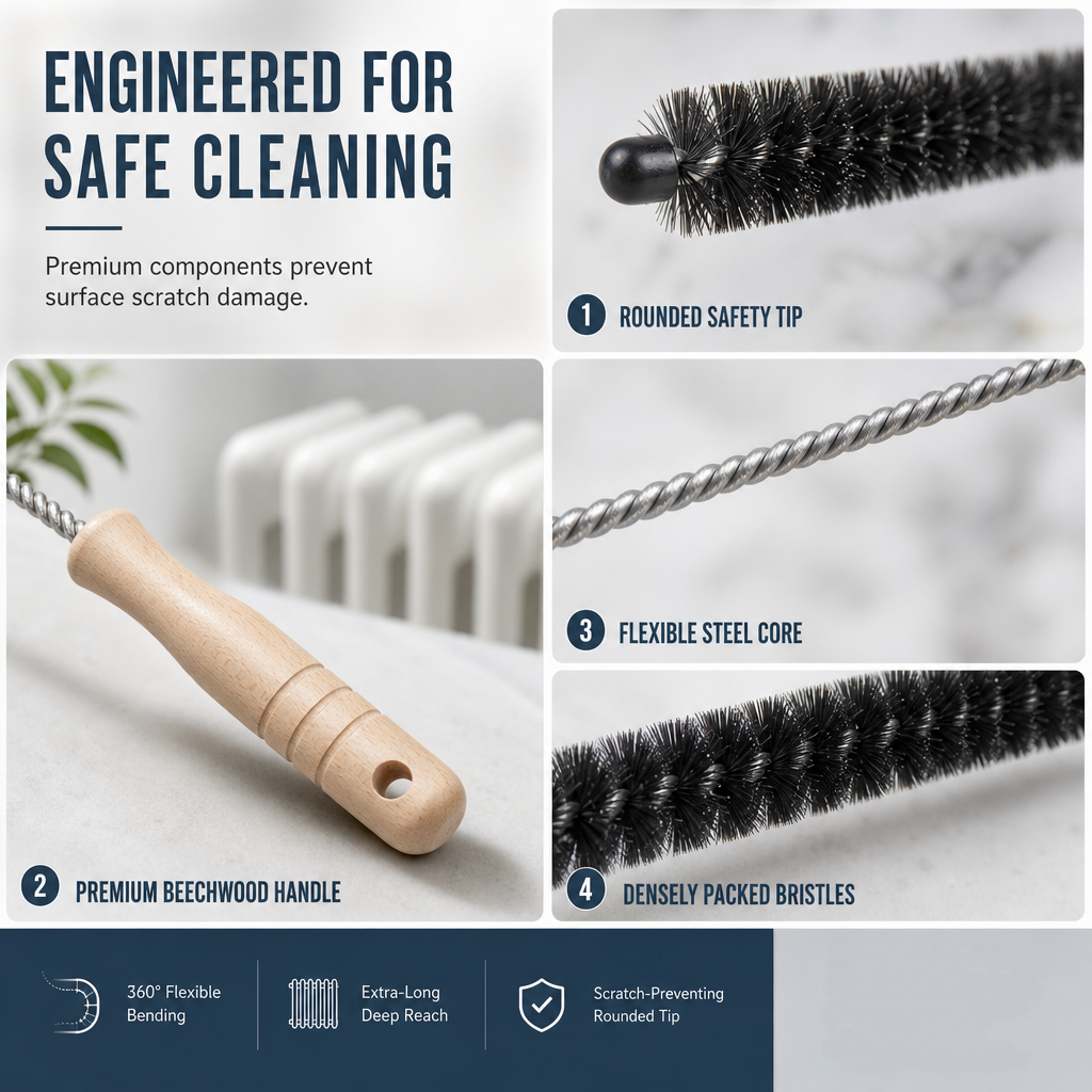 🥳2026 HOT SALE🥳💞50K+ SOLD! 🔧🧹 50% OFF! Long Handle Washing Machine Pipe Cleaning Brush – flexible stainless steel shaft reaches deep gaps, removes lint & dirt. For washer seals, dryer vents & radiators! 🛡️✅
