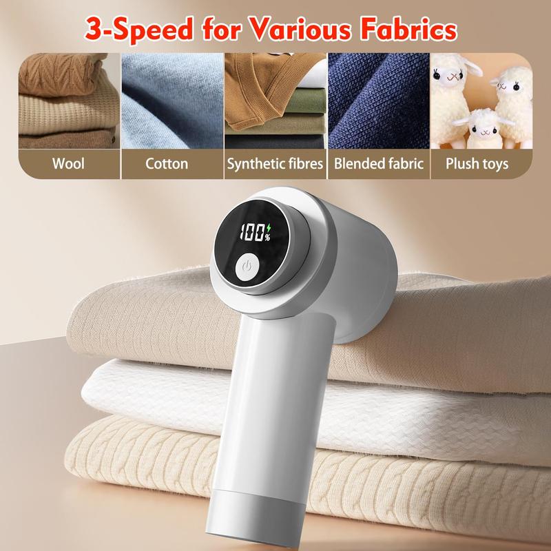 🥳2026 HOT SALE🥳💞50K+ SOLD! 🔋🧵 50% OFF! Rechargeable Fabric Shaver & Lint Remover – digital display, 3 speeds, 6 blades & honeycomb mesh. Renew clothes fast! ✨👕