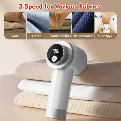 🥳2026 HOT SALE🥳💞50K+ SOLD! 🔋🧵 50% OFF! Rechargeable Fabric Shaver & Lint Remover – digital display, 3 speeds, 6 blades & honeycomb mesh. Renew clothes fast! ✨👕
