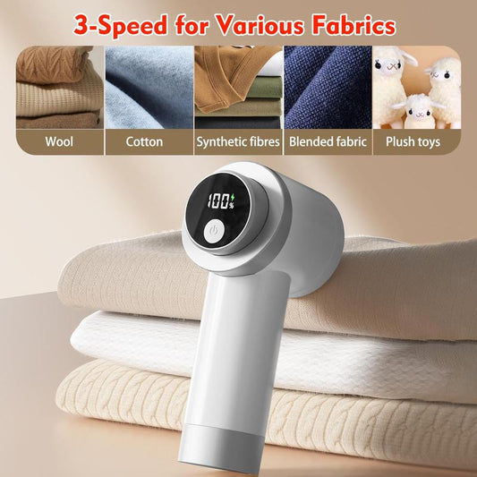 🥳2026 HOT SALE🥳💞50K+ SOLD! 🔋🧵 50% OFF! Rechargeable Fabric Shaver & Lint Remover – digital display, 3 speeds, 6 blades & honeycomb mesh. Renew clothes fast! ✨👕