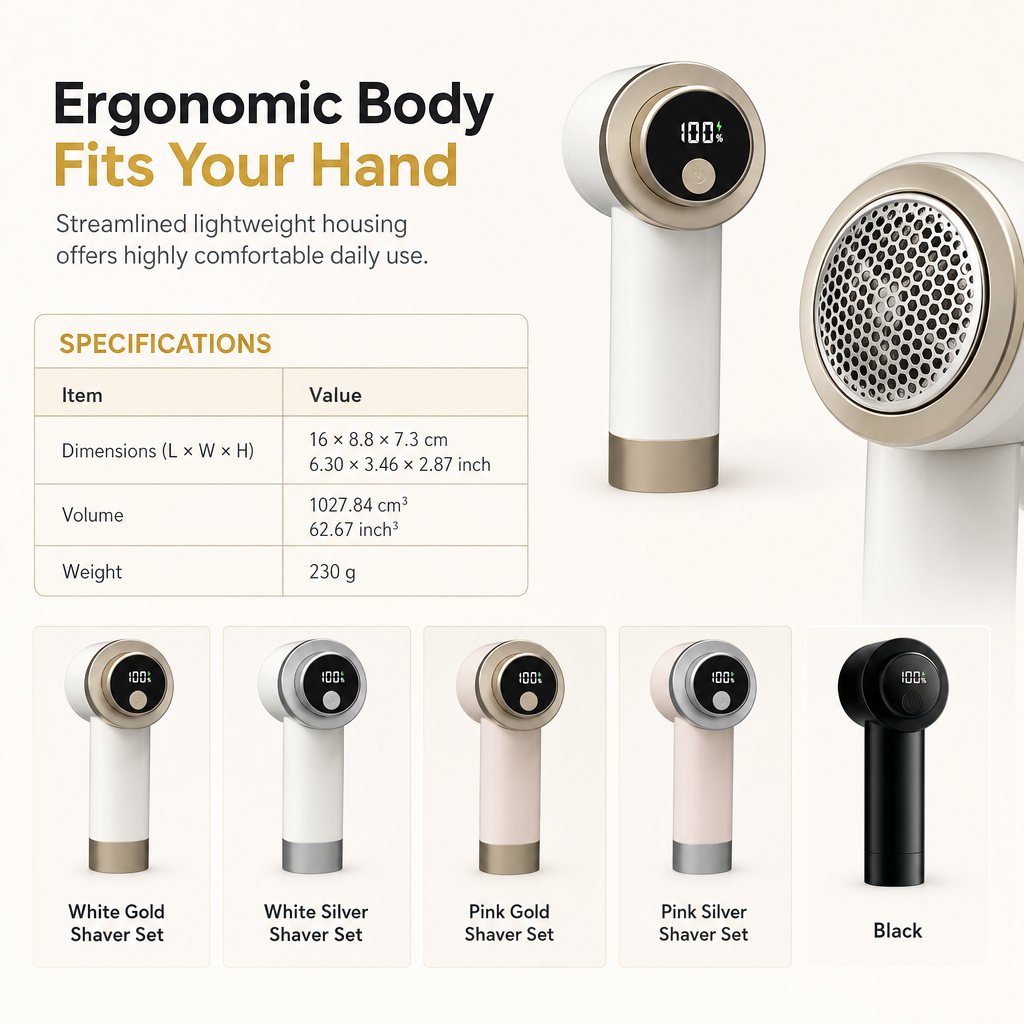 🥳2026 HOT SALE🥳💞50K+ SOLD! 🔋🧵 50% OFF! Rechargeable Fabric Shaver & Lint Remover – digital display, 3 speeds, 6 blades & honeycomb mesh. Renew clothes fast! ✨👕