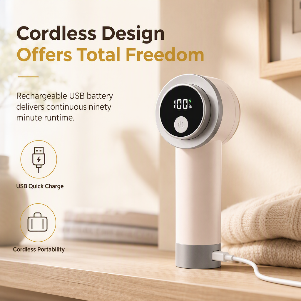 🥳2026 HOT SALE🥳💞50K+ SOLD! 🔋🧵 50% OFF! Rechargeable Fabric Shaver & Lint Remover – digital display, 3 speeds, 6 blades & honeycomb mesh. Renew clothes fast! ✨👕