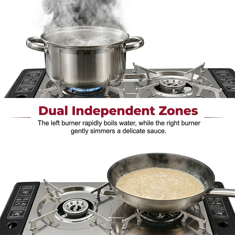 Portable Dual Burner Butane Stove