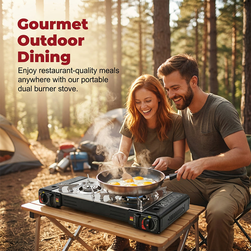 Portable Dual Burner Butane Stove