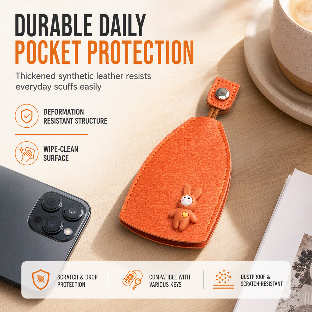 🥳2026 HOT SALE🥳💞50K+ SOLD! 🔑🛡️ 50% OFF! Cute Cartoon Pull-Out Car Key Case – PU leather protects keys & screens from scratches. Fits car remotes & house keys. No more pocket damage! ✨✅