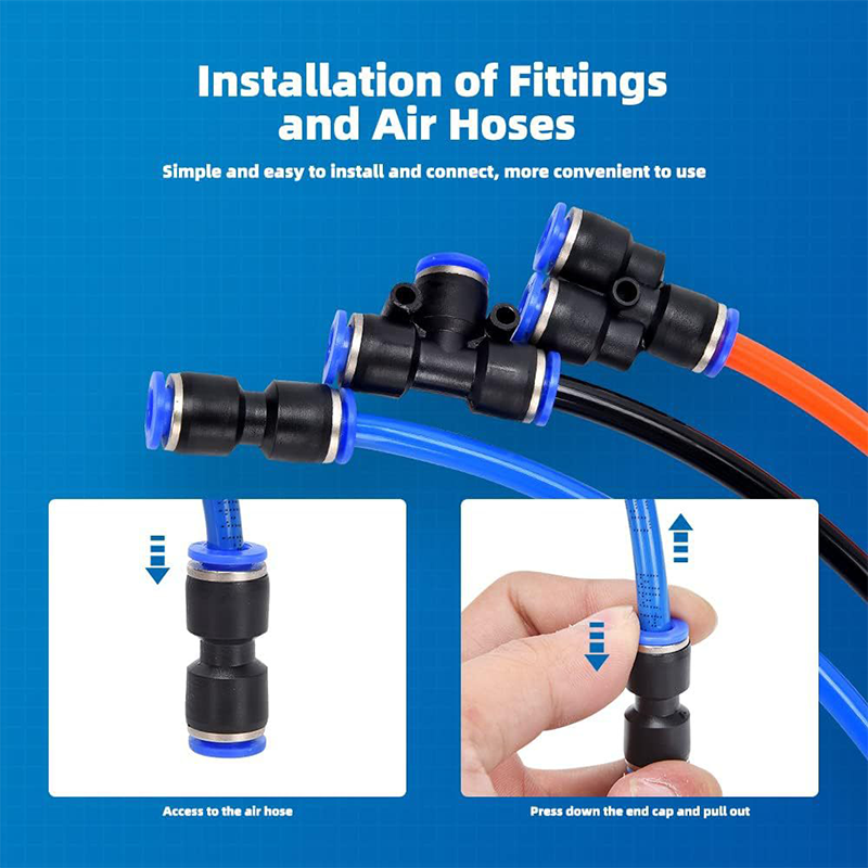 🥳2026 HOT SALE🥳💞50K+ SOLD! 🔧💨 50% OFF! 1/4" Pneumatic Fittings Kit – push-to-connect, 360° swivel, no tools needed. Durable nylon for air hose & compressor. 40/60 pcs! 🛠️✅